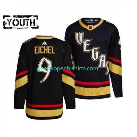 Vegas Golden Knights JACK EICHEL 9 Adidas 2022-2023 Reverse Retro Zwart Authentic Shirt - Kinderen